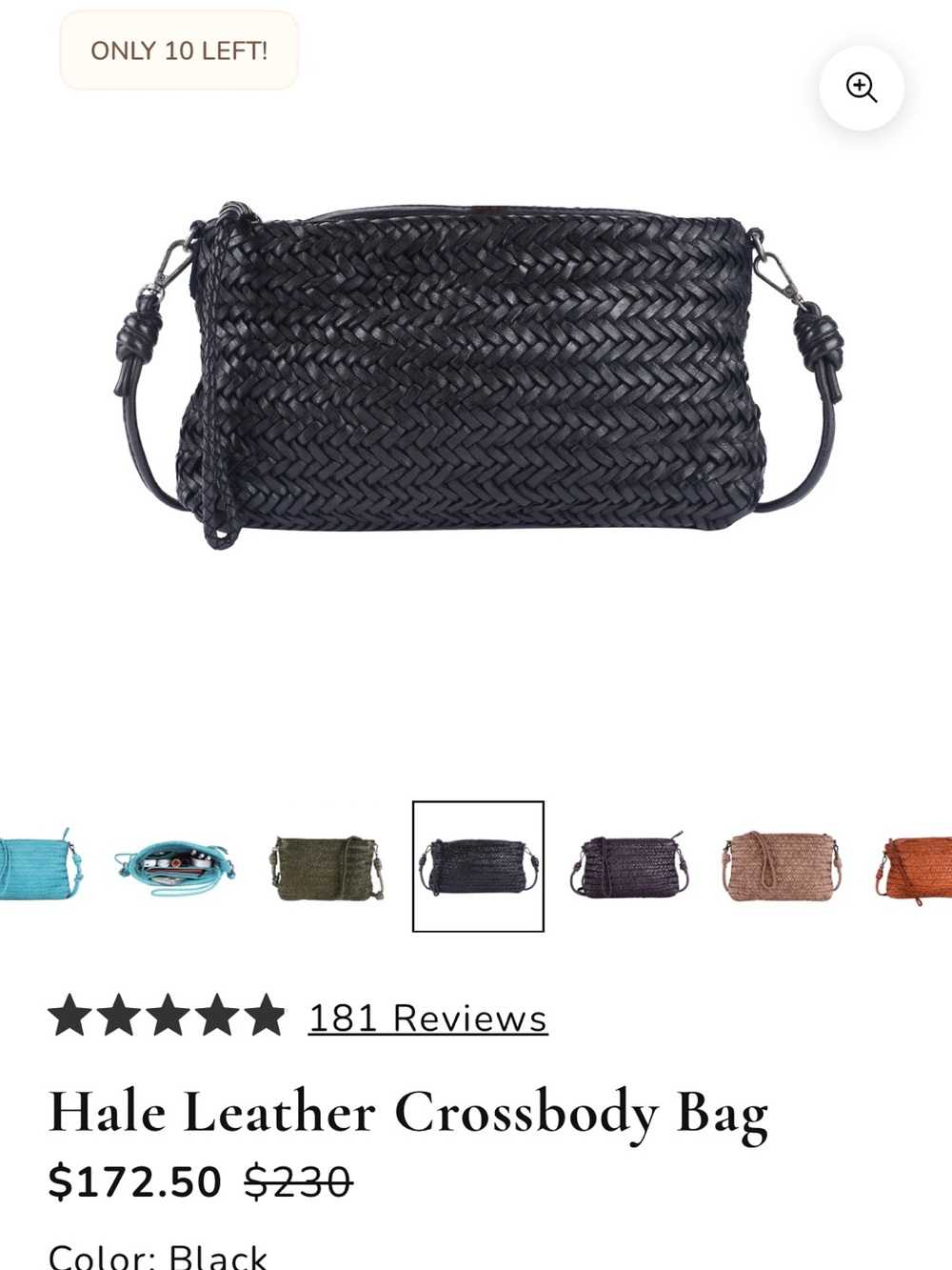 latico Hale Woven Leather Crossbody Bag - Black